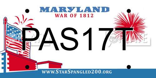 PAS17T Maryland License Plate