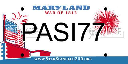PASI77 Maryland License Plate