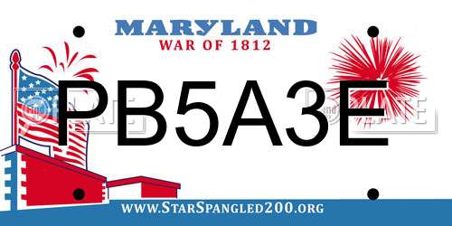 PB5A3E Maryland License Plate