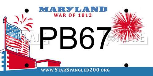 PB67 Maryland License Plate