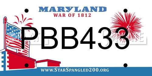 PBB433 Maryland License Plate