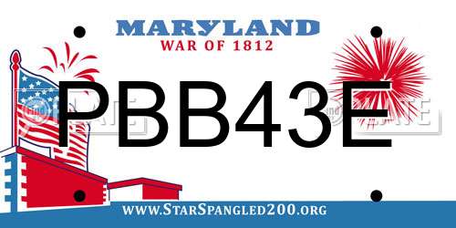 PBB43E Maryland License Plate