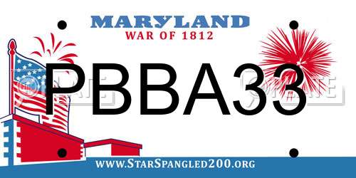 PBBA33 Maryland License Plate