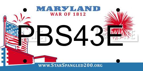 PBS43E Maryland License Plate