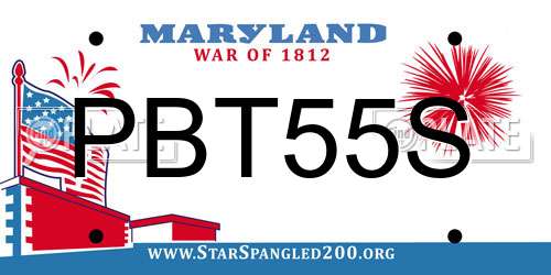 PBT55S Maryland License Plate