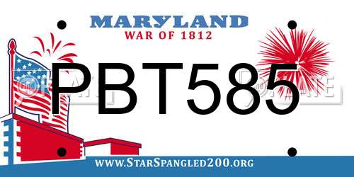 PBT585 Maryland License Plate