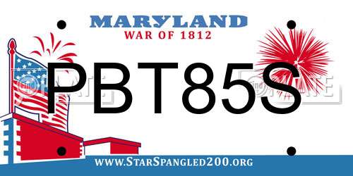 PBT85S Maryland License Plate