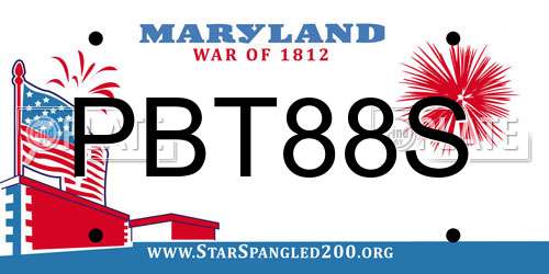 PBT88S Maryland License Plate