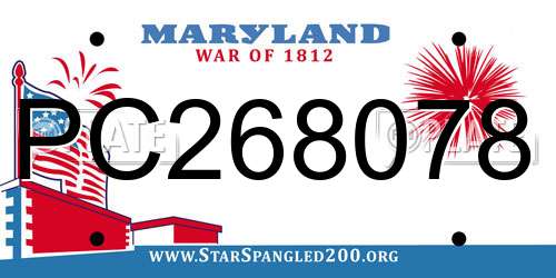 PC268078 Maryland License Plate
