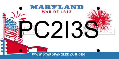 PC2I3S Maryland License Plate