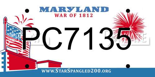 PC7135 Maryland License Plate