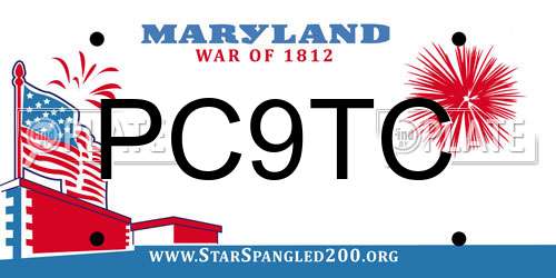 PC9TC Maryland License Plate