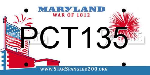 PCT135 Maryland License Plate