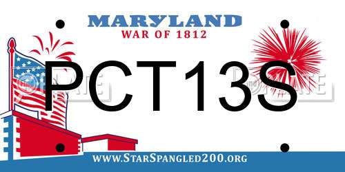 PCT13S Maryland License Plate