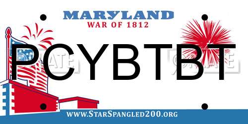 PCYBTBT Maryland License Plate