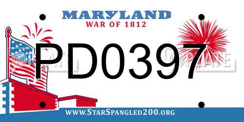 PD0397 Maryland License Plate