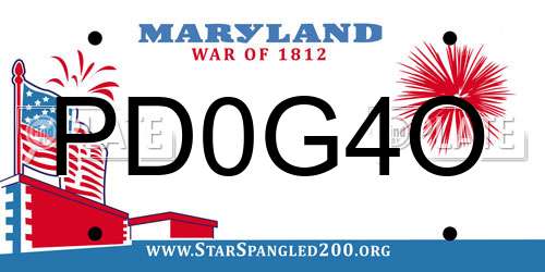 PD0G4O Maryland License Plate