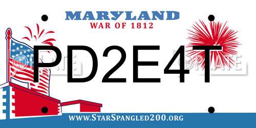PD2E4T Maryland License Plate