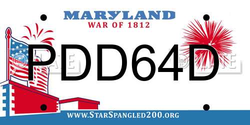 PDD64D Maryland License Plate