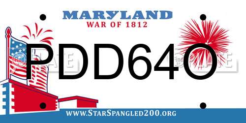 PDD64O Maryland License Plate