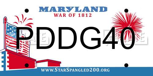 PDDG40 Maryland License Plate