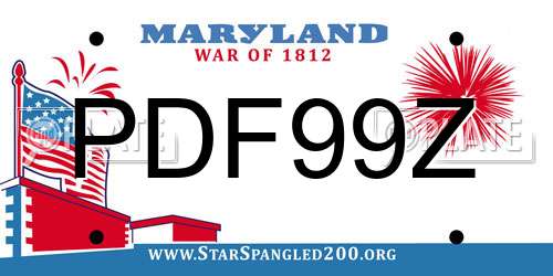 PDF99Z Maryland License Plate