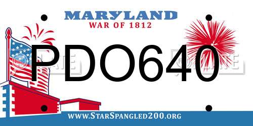 PDO640 Maryland License Plate