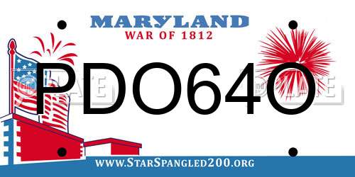 PDO64O Maryland License Plate