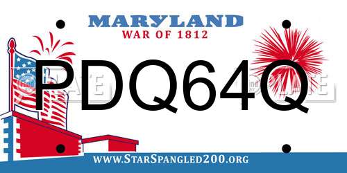 PDQ64Q Maryland License Plate