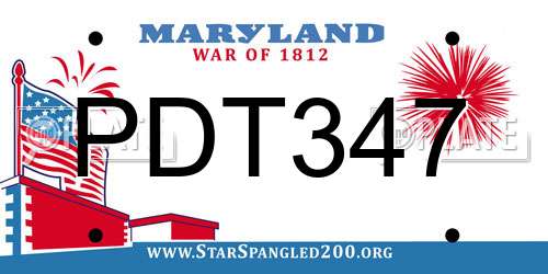 PDT347 Maryland License Plate