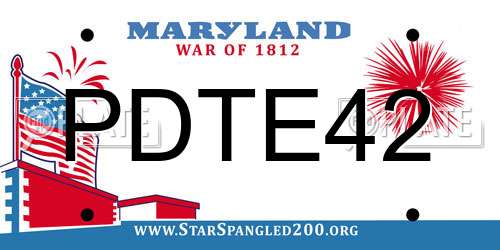 PDTE42 Maryland License Plate