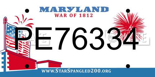 PE76334 Maryland License Plate