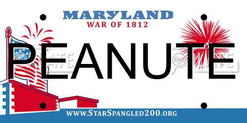 PEANUTE Maryland License Plate