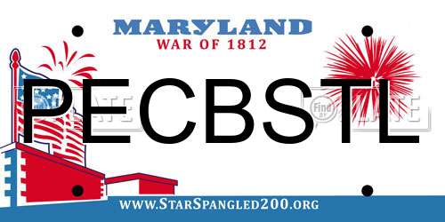 PECBSTL Maryland License Plate