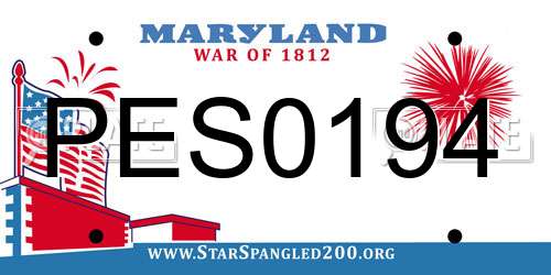 PES0194 Maryland License Plate