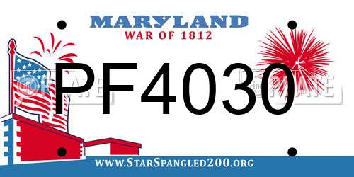 PF4030 Maryland License Plate