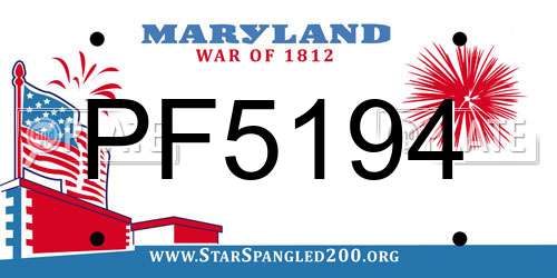 PF5194 Maryland License Plate