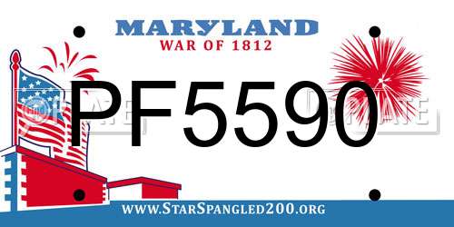 PF5590 Maryland License Plate