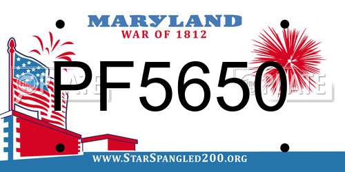 PF5650 Maryland License Plate