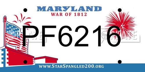 PF6216 Maryland License Plate