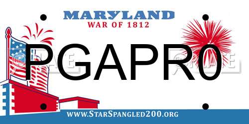 PGAPR0 Maryland License Plate