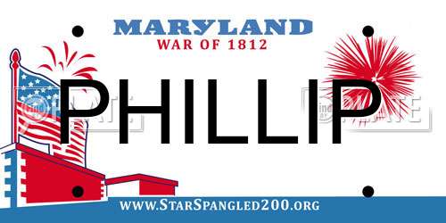 PHILLIP Maryland License Plate