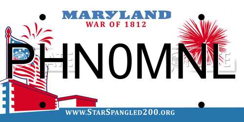 PHN0MNL Maryland License Plate