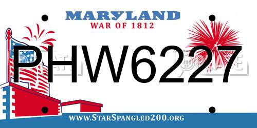 PHW6227 Maryland License Plate
