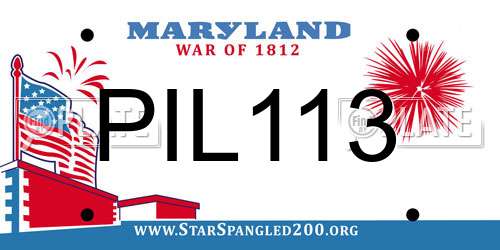 PIL113 Maryland License Plate