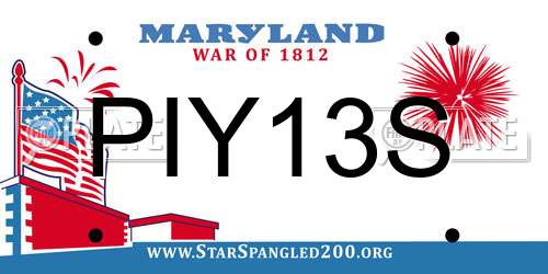 PIY13S Maryland License Plate