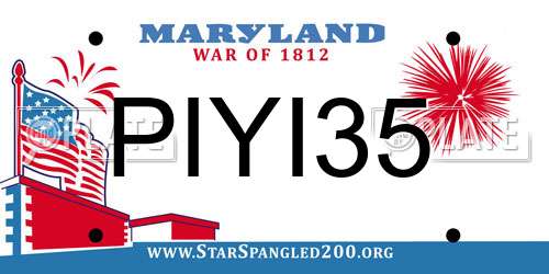 PIYI35 Maryland License Plate