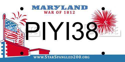 PIYI38 Maryland License Plate