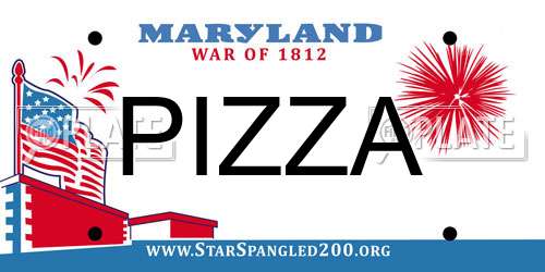 PIZZA Maryland License Plate