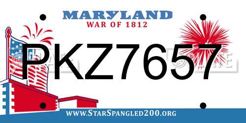 PKZ7657 Maryland License Plate